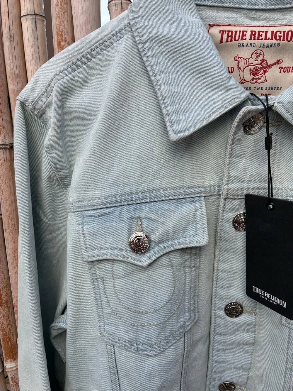 True Religion Men’s Light Wash Denim Jacket - Pale Blue